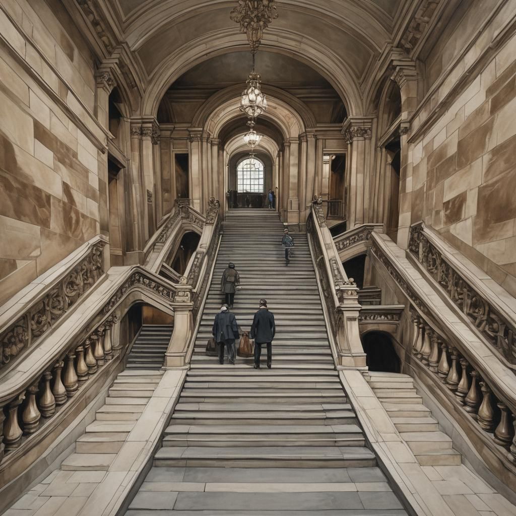 Grand Stairway in Glasgow, Charles Rennie Mackintosh Style