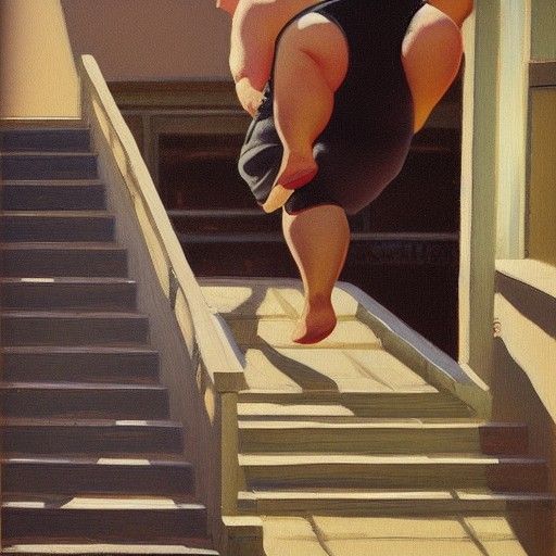 Man's Descent: An Oil Painting