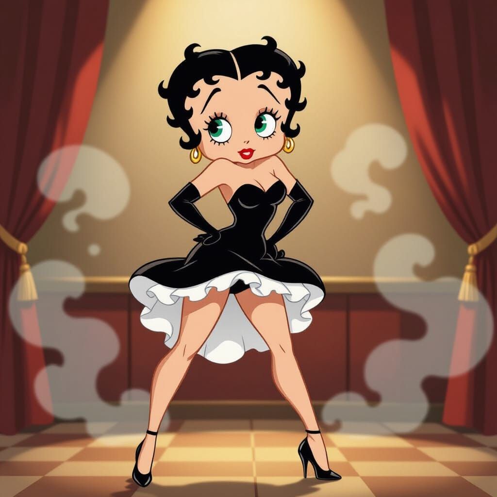 Playful Betty Boop Style Woman in Jazz Club