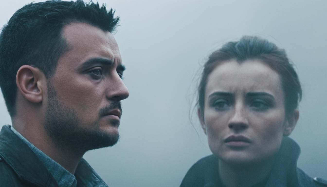 Emotional Couple Portrait in Cinematic Grayscale