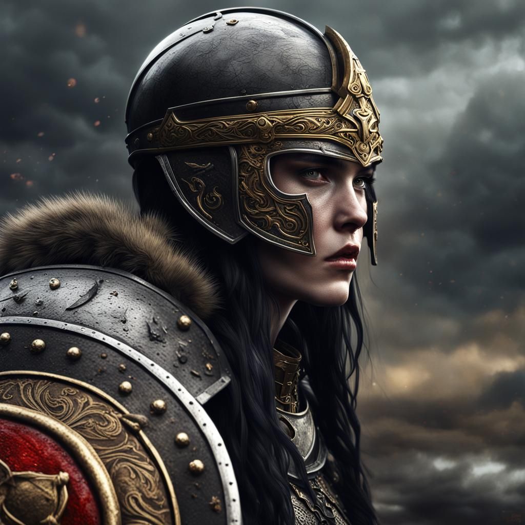 Viking Valkyrie Warrior in Hyperrealistic Detail