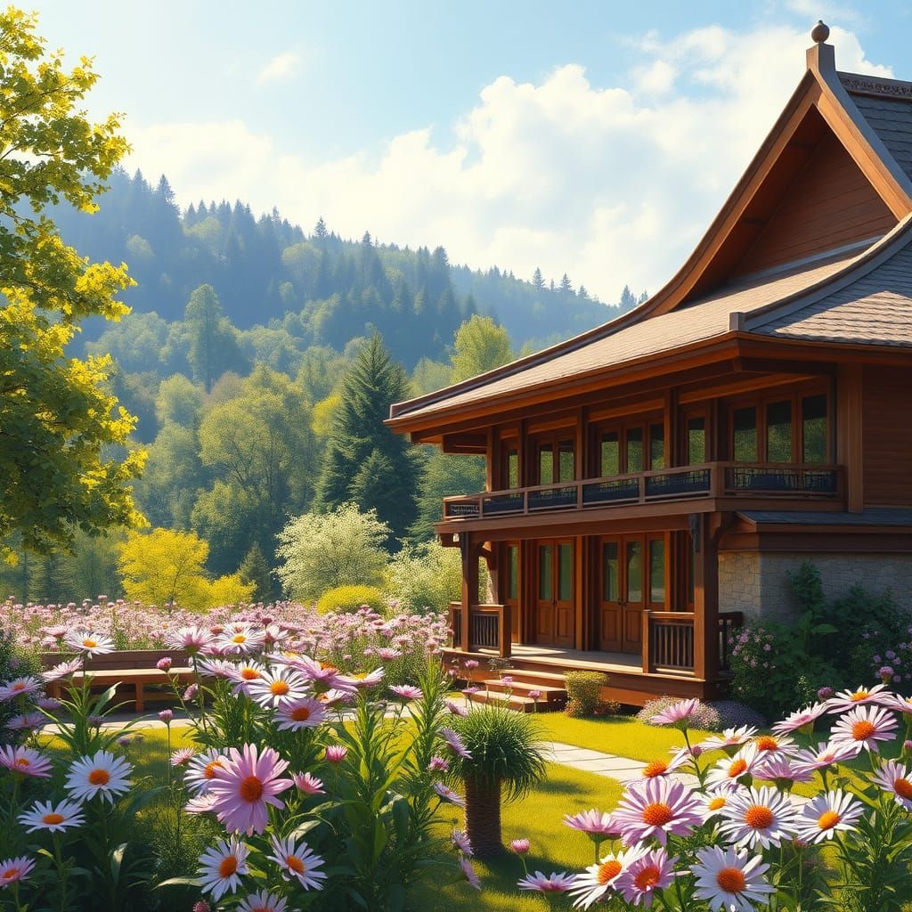 Modern Vietnamese-Inspired Home in a Vibrant Spring Garden