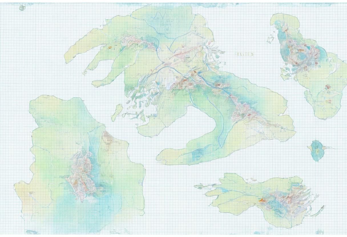 Vintage Aviation Map with Lush Blue Oceans