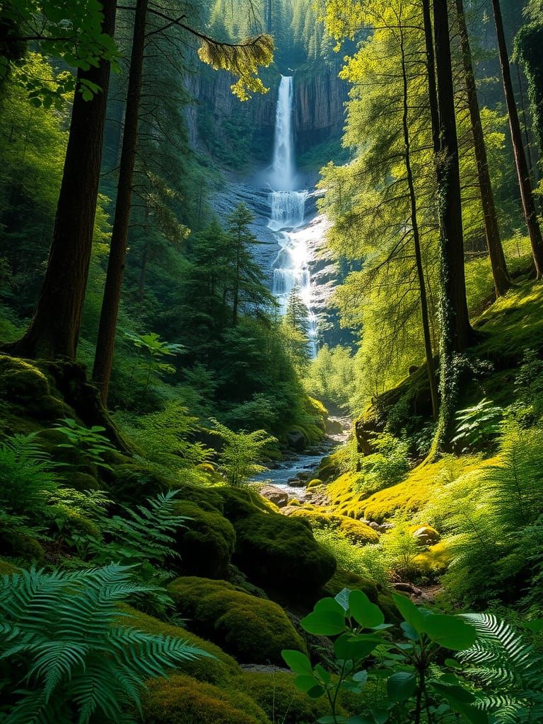 джунгли с водопадом