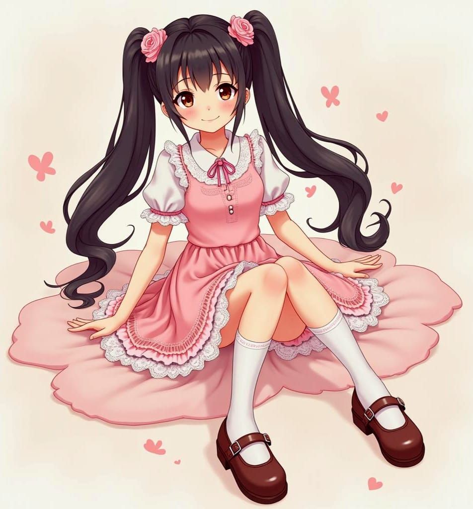 Jirai Kei Woman in Anime Style