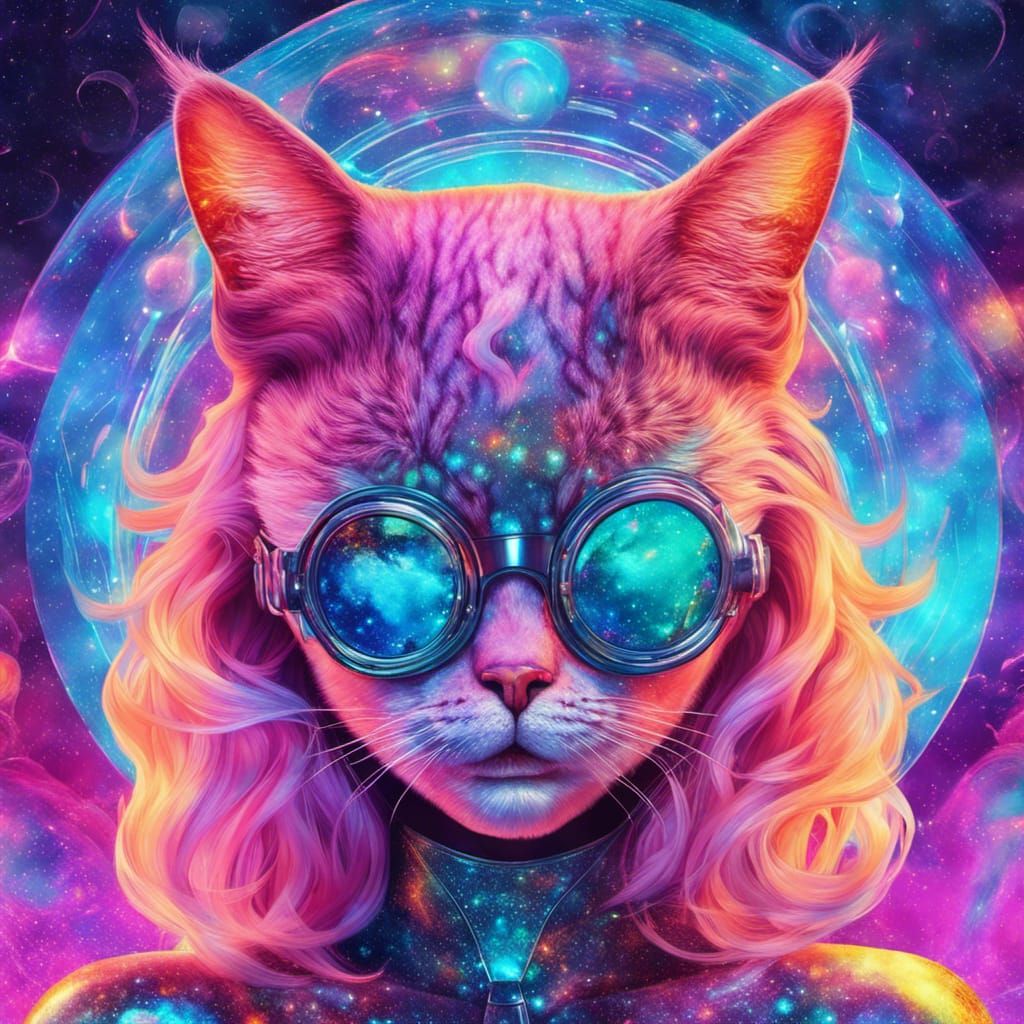 Purple/Pink Cat Lady