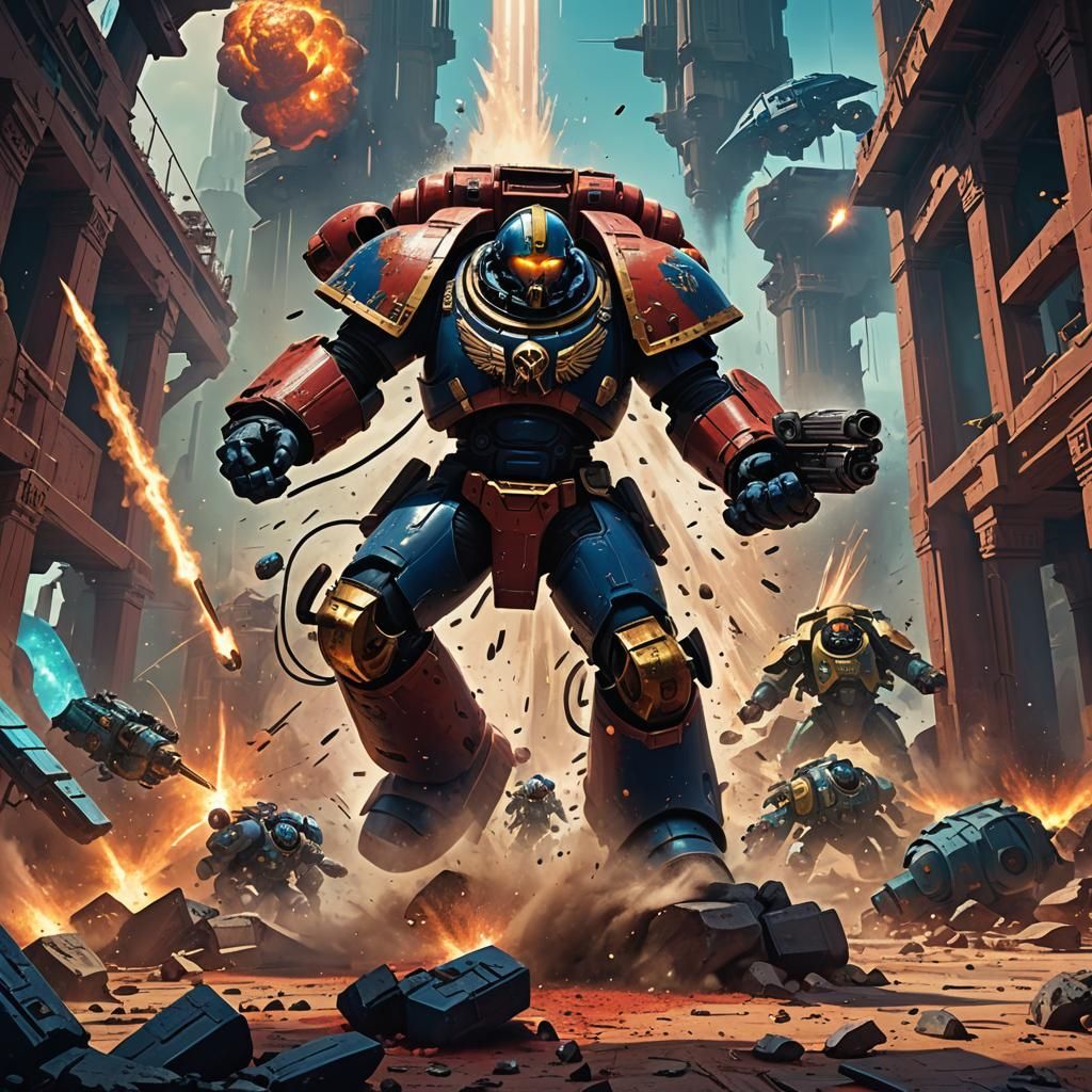 Space Marine in Ancient Alien Temple Concept Art