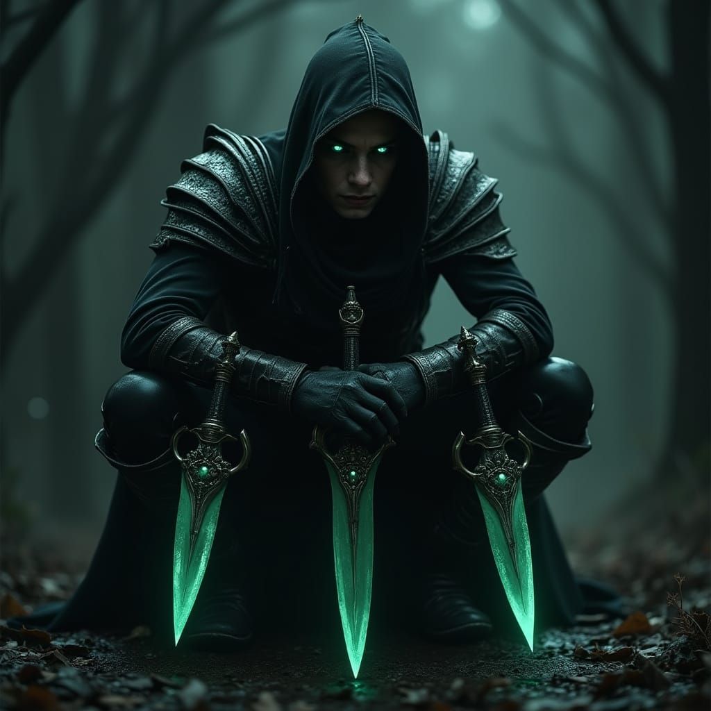 Dark Elf Assassin in Shadowy Ambush