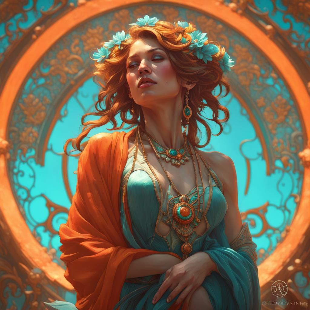 Dynamic Lighting Concept Art in Orange and Teal