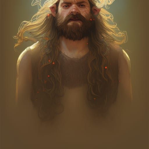 Halfling Druid Portrait in Detailed Concept Art Style
