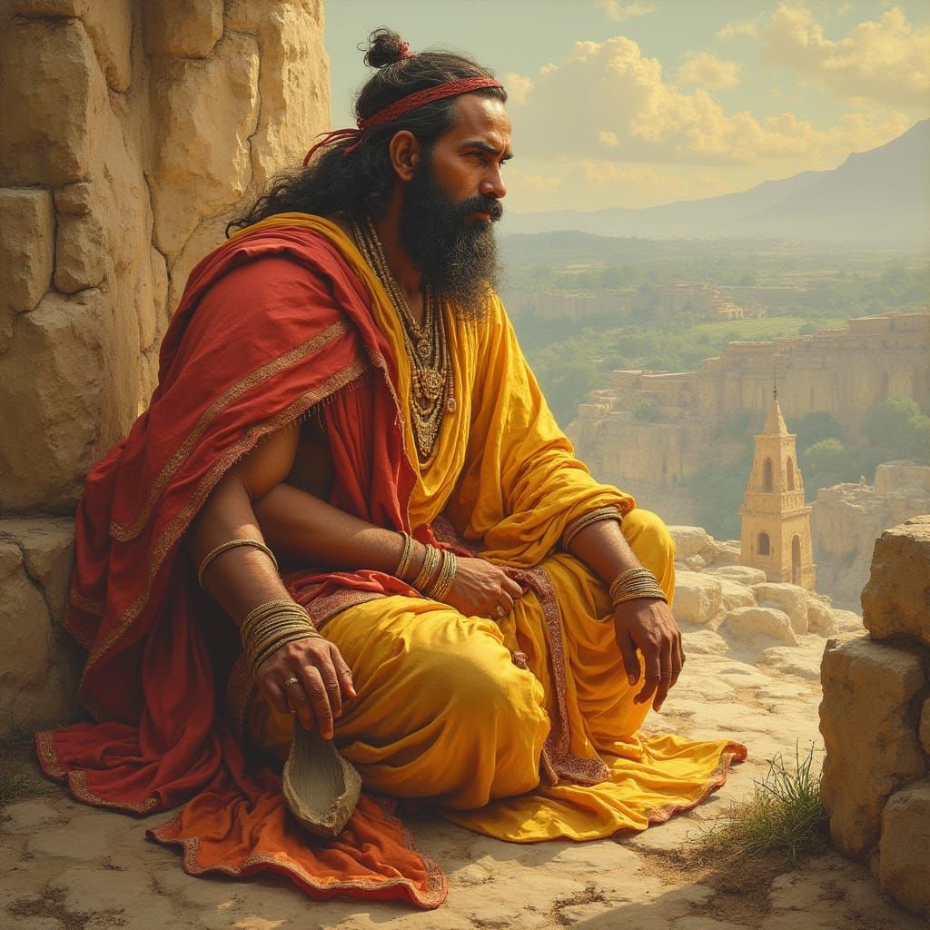 Three Queens in a Vibrant Mughal Landscape