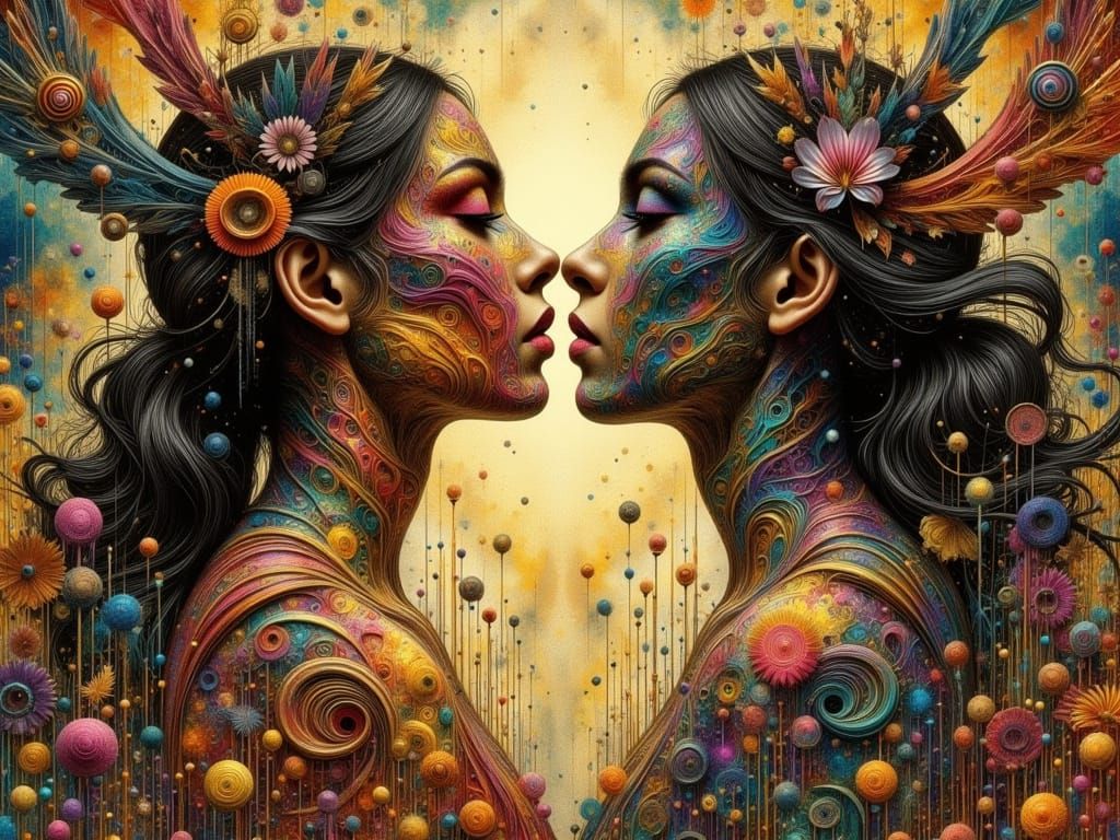 Women Reaching for Hope in a Surreal Landscape