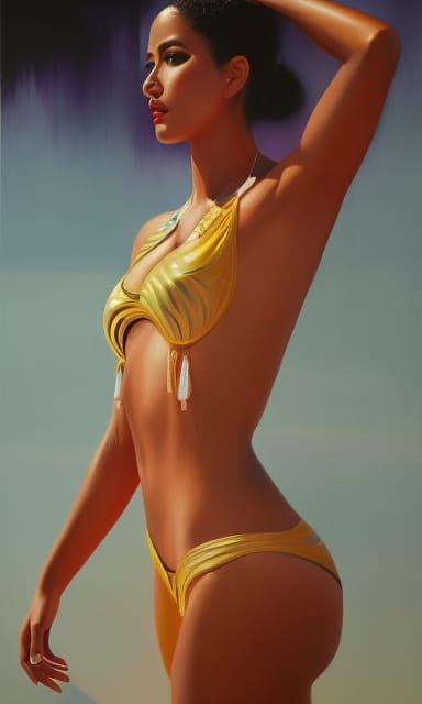 Polychromatic Superhero Body Art at Sunset