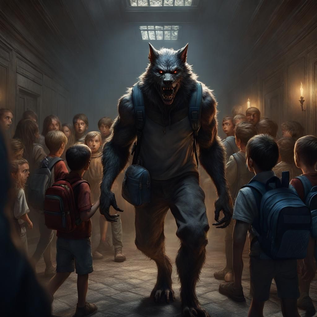 Werewolf's First Day: Dark Fantasy Concept Art