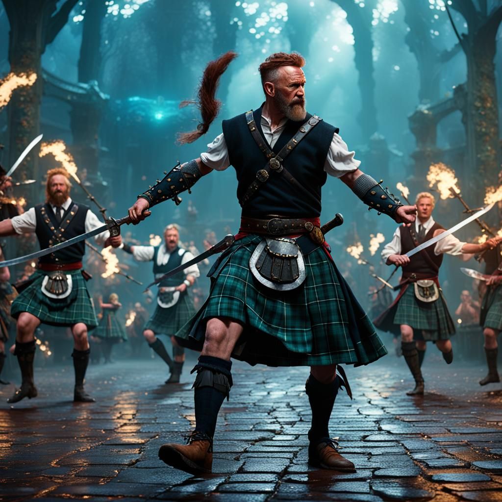 Scottish Sword Dance in Detailed Matte Painting