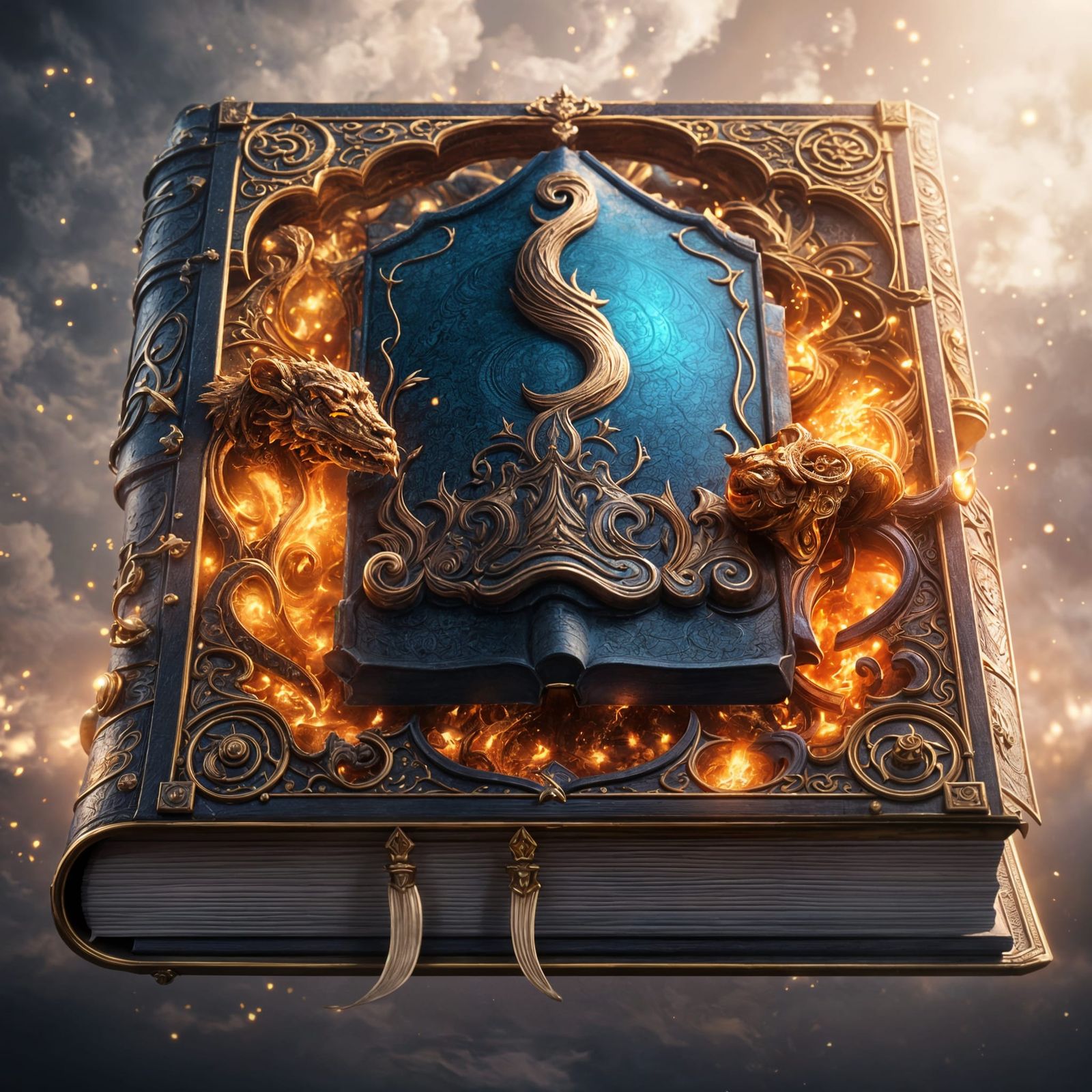 Powerful Magic Book on Podium: Fantasy Concept Art