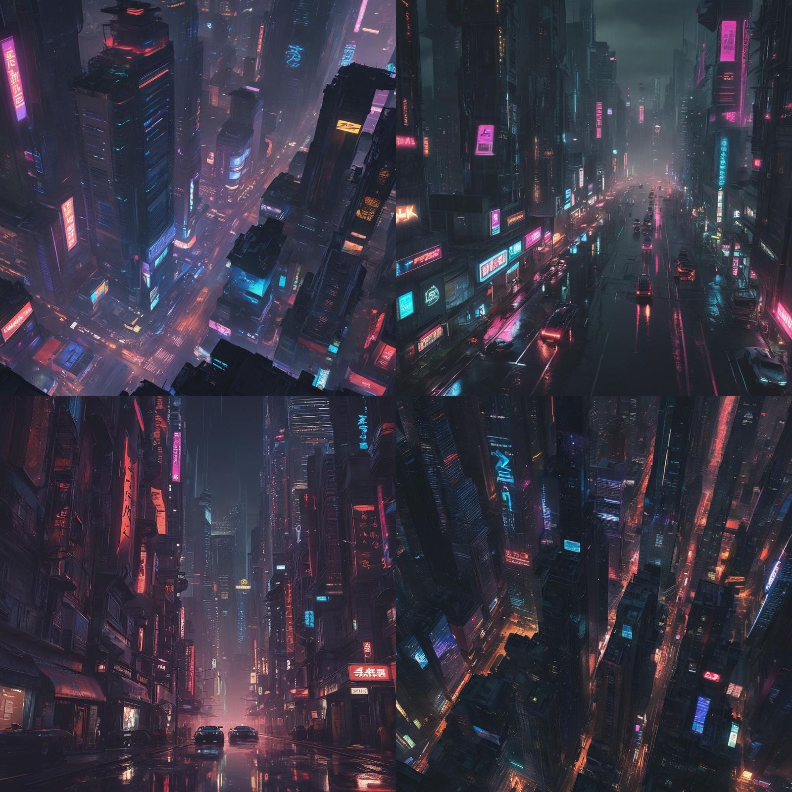 Cyberpunk Cityscape at Night: Neon Metropolis