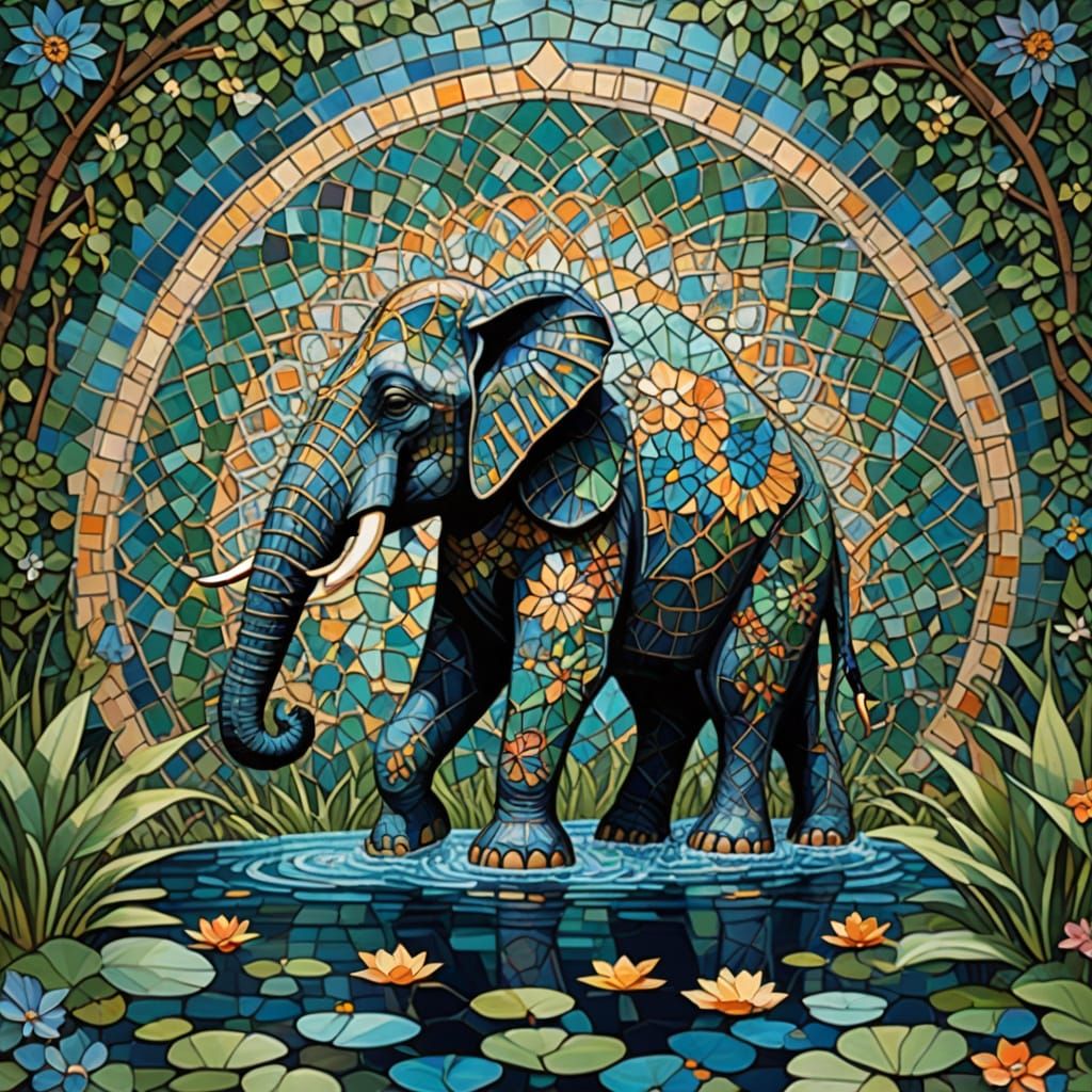 🥇mosaic elephant