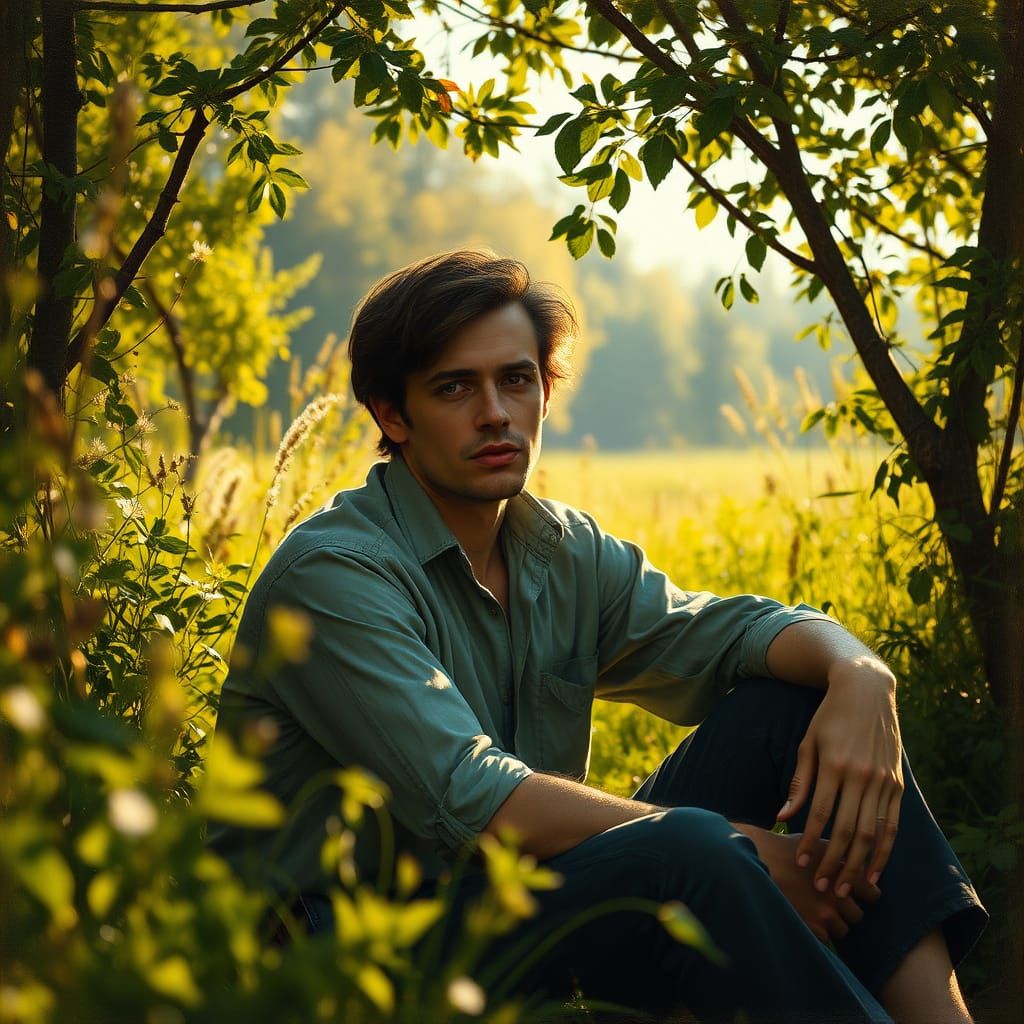 Tranquil Portrait in a Serene Landscape