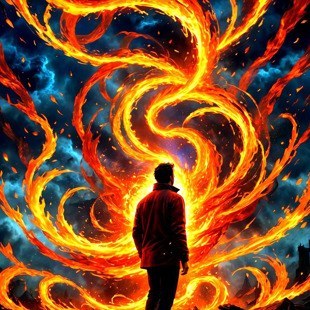 Fiery Sky and Earth: A Fantastical Vision