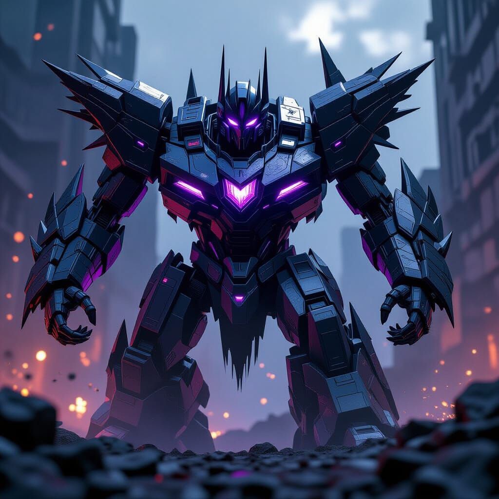 Colossal Dark Energy Robot Warrior in 3D