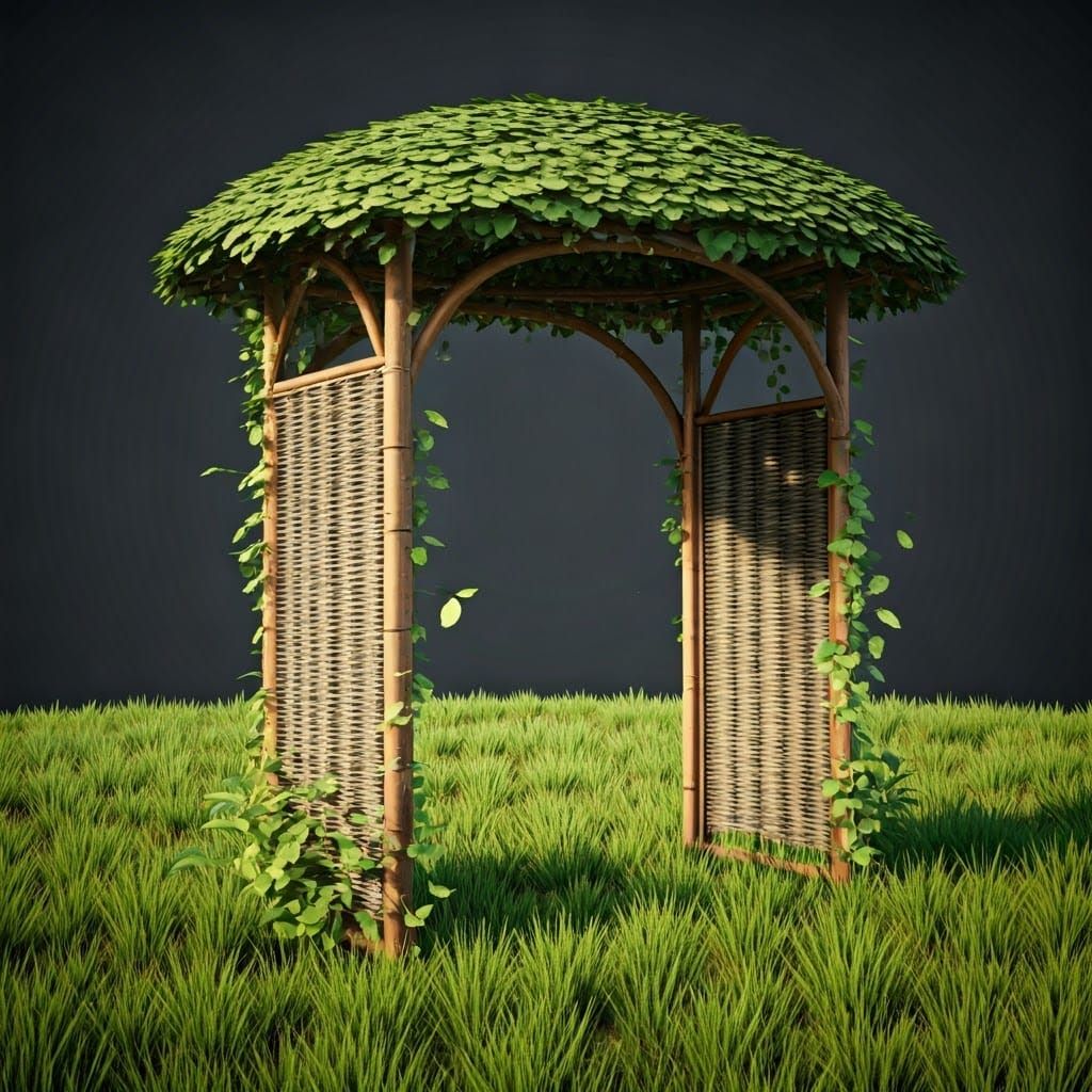 Wicker Arbor with Green Thatch in Unreal Engine