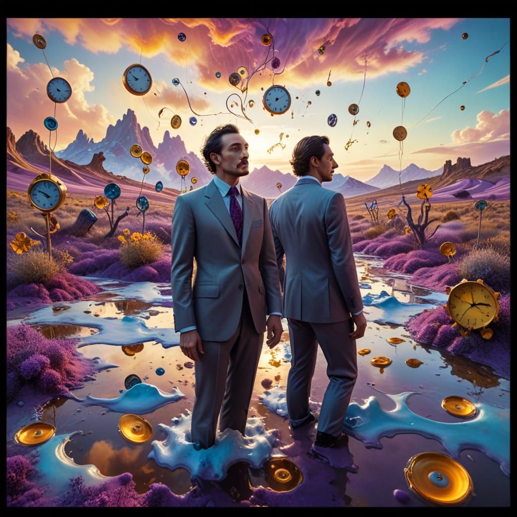 Surreal Man in Dreamscape, Dali Inspired