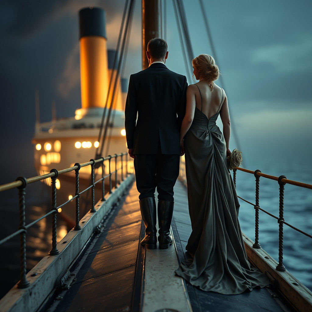 Jack and Rose on the Titanic in Hyperrealism