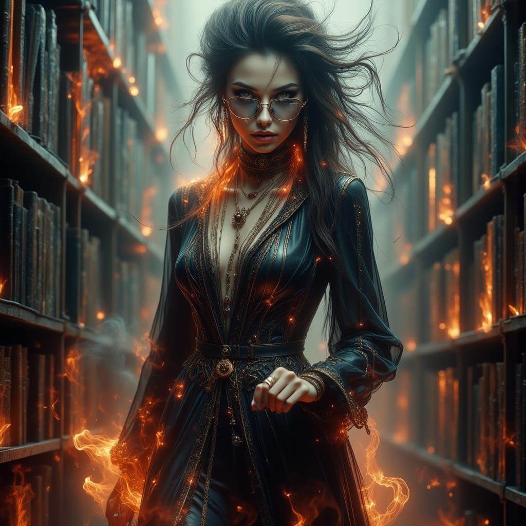 Ethereal Librarians in Dark Fantasy Style