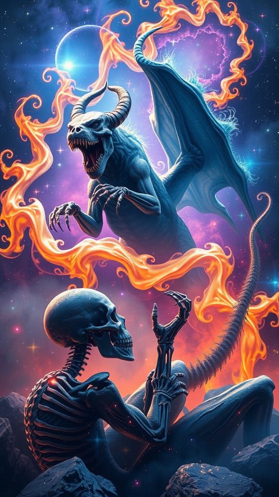 Fractal Nebula with Doomed Beast and Spectral Agony