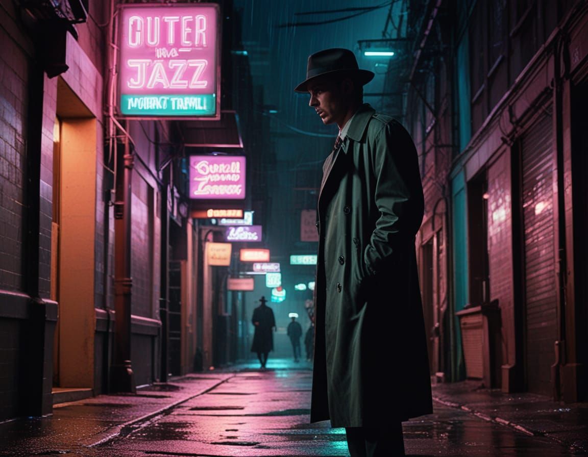 Detective in Vaporwave Alley: Film Noir Aesthetic