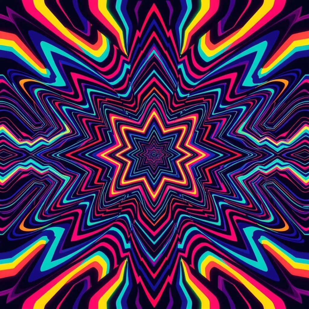 Vibrant Chaos in Neon Hues