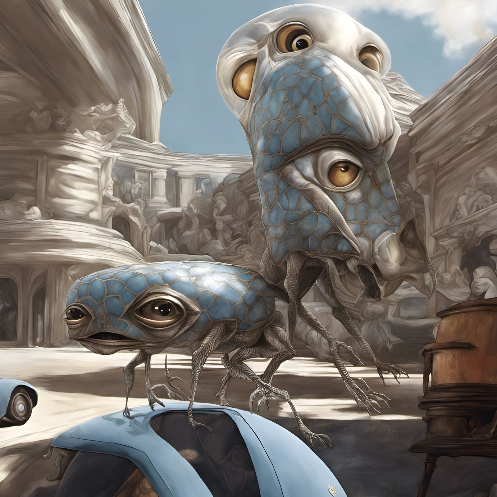Exotic Alien Pets in Glazed Surrealism