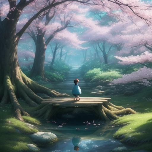 Pikachu in Lush Forest: Anime Concept Art