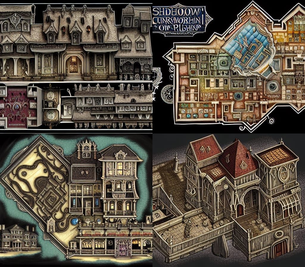 Detailed Haunted House Battle Map for TTRPG