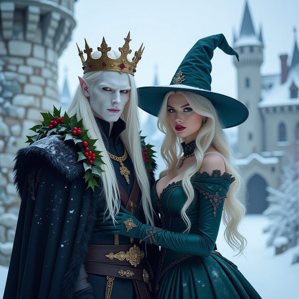 Albino King and Sorceress by Winter Castle