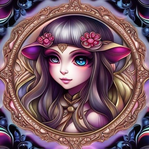 Chibi Flowers in Anime Style, Digital Art