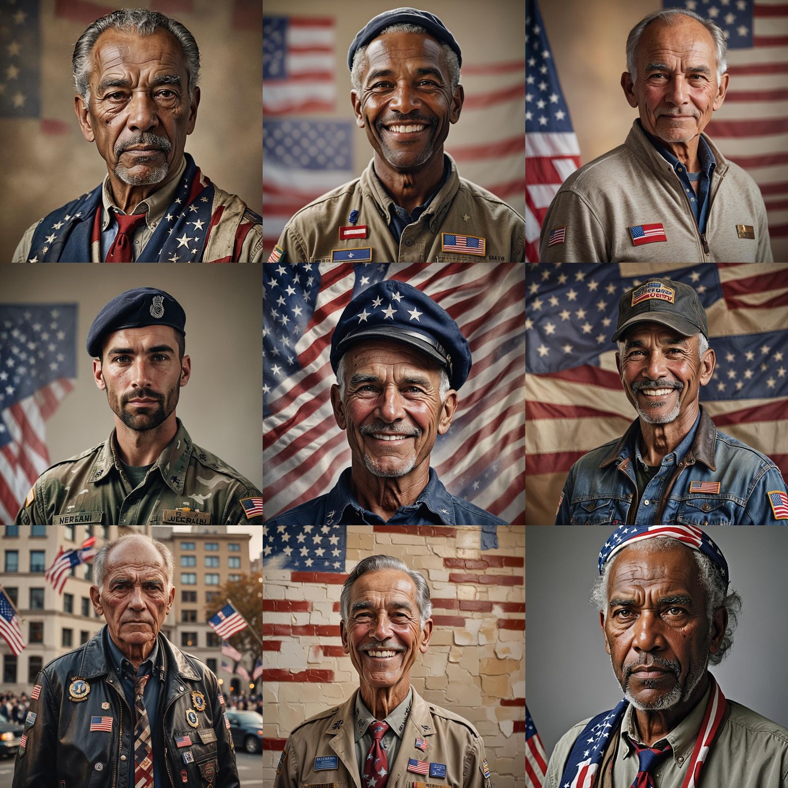Patriotic Portrait Photography of US Veterans
