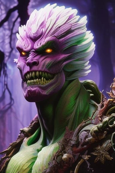 Dryad Ghoul Portrait in Photorealistic Oil Painting Style