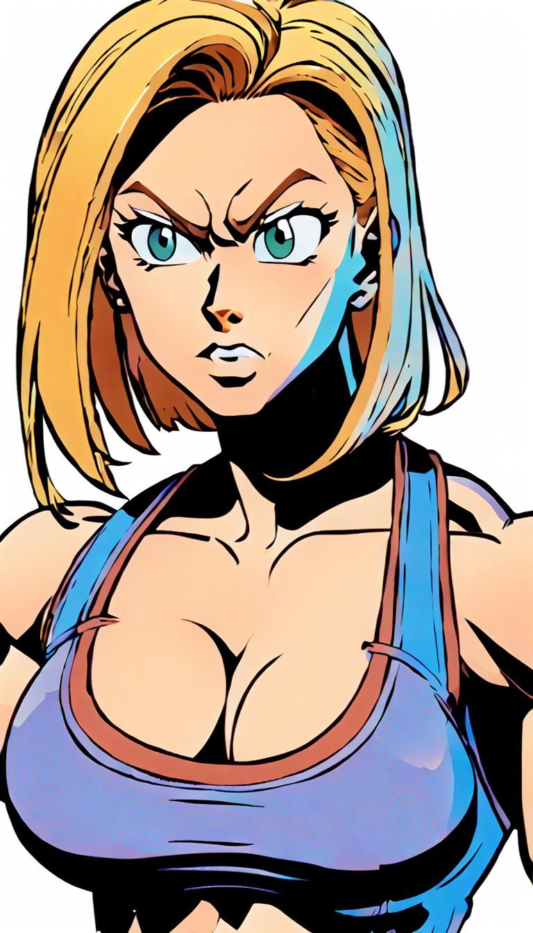 Anime Bodybuilder in Cel Shaded Comic Style