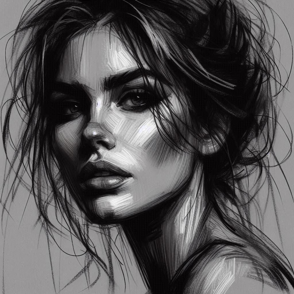 Classic Charcoal Drawing