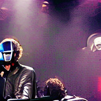 Minimalist Silhouette Portrait: Daft Punk Era
