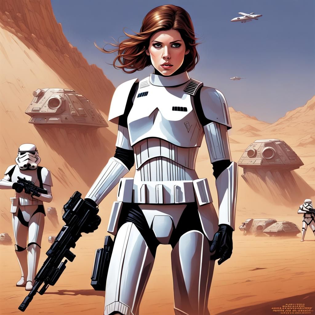 Actress as a Stormtrooper in Comic Book Style