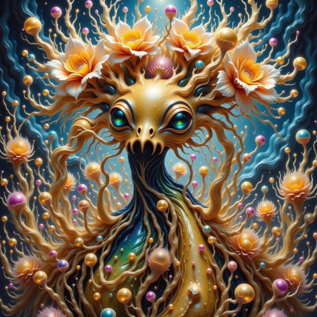 Surreal Oil Painting in Arabic Style with Dark Fantasy and G...