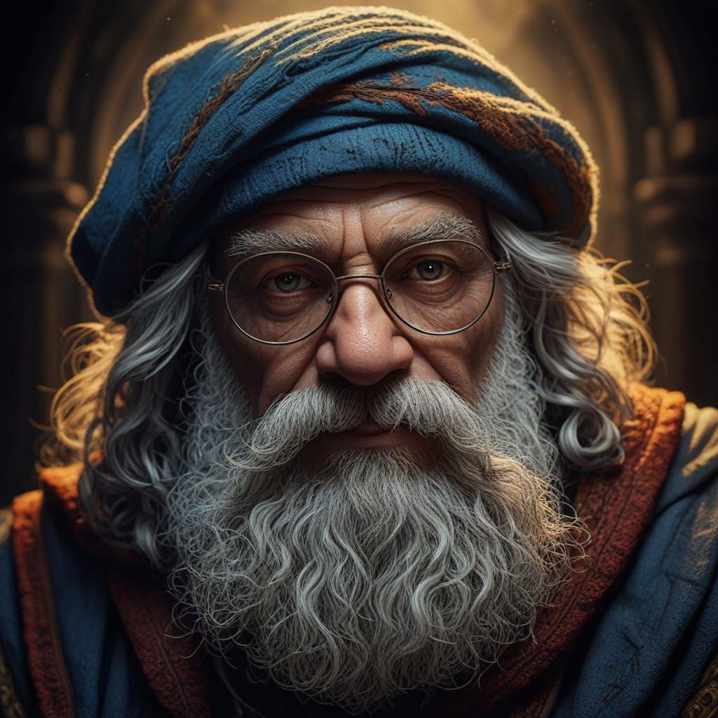 Dwarf Wizard in Baroque Fantasy Portrait