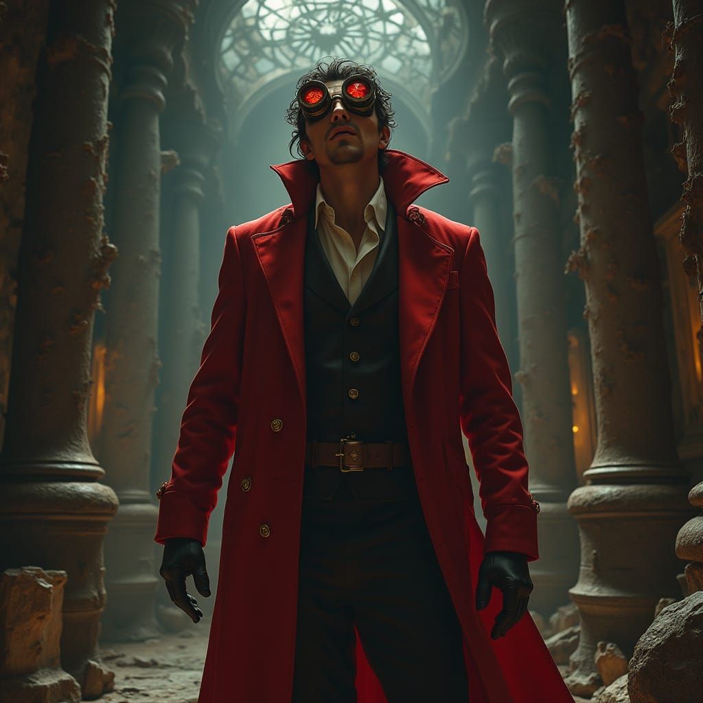 Steampunk Alchemist in Mystical Haze