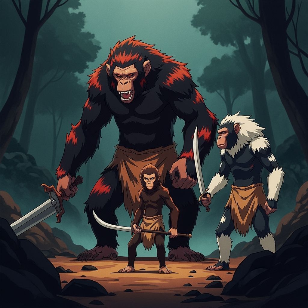 Primal Apefolk Tribes in Dark, Cinematic Underearth Battles