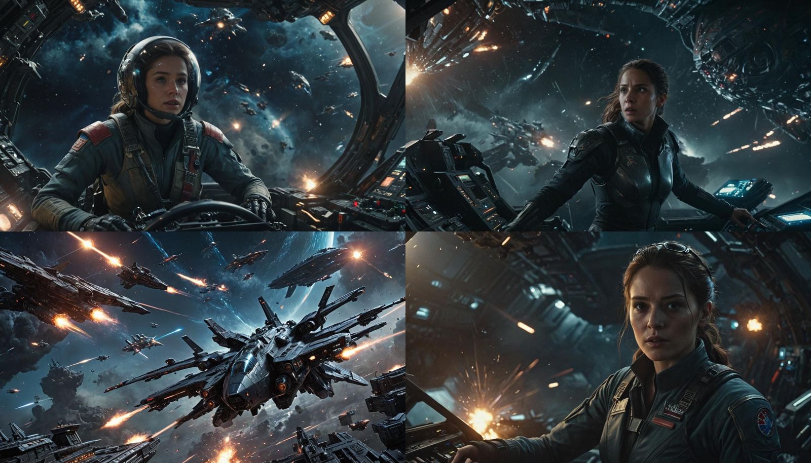 Epic Space Battle Between Human and Alien Fleets