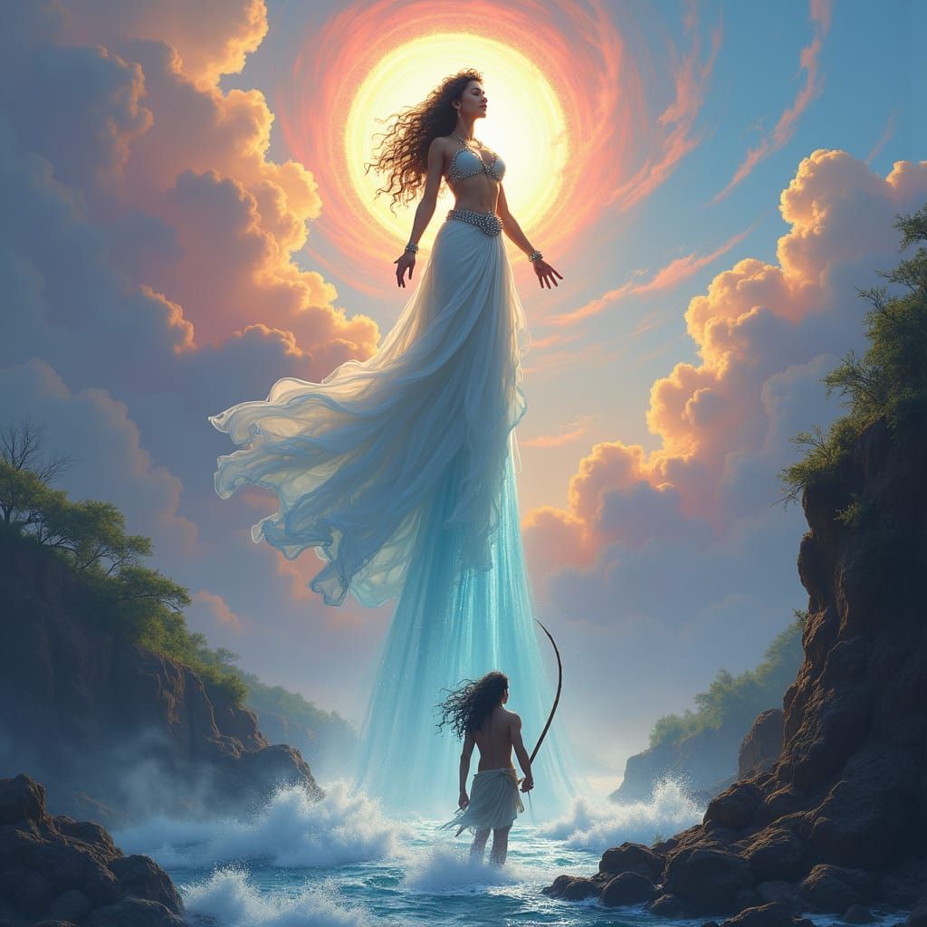 Ganga River Goddess Descends from Heaven