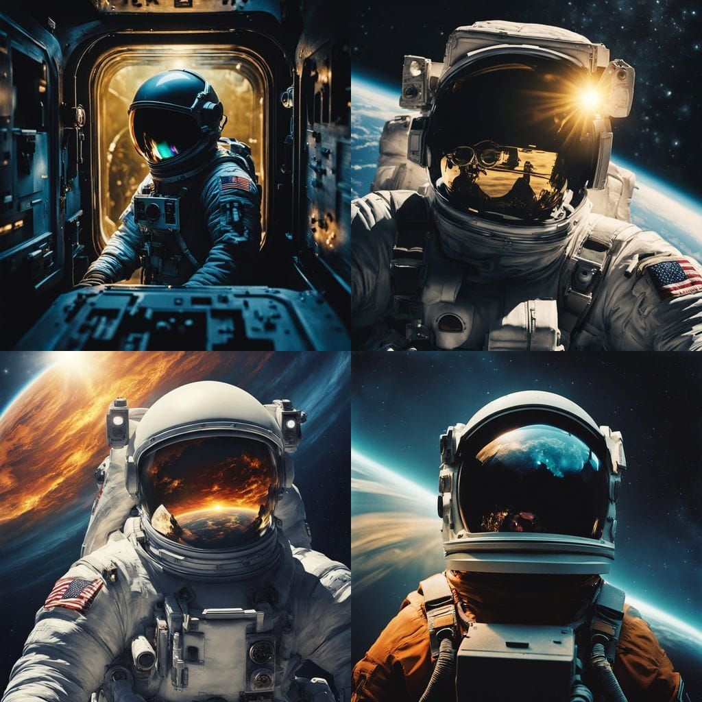 Astronaut's Visor Creates a Celestial Rainbow